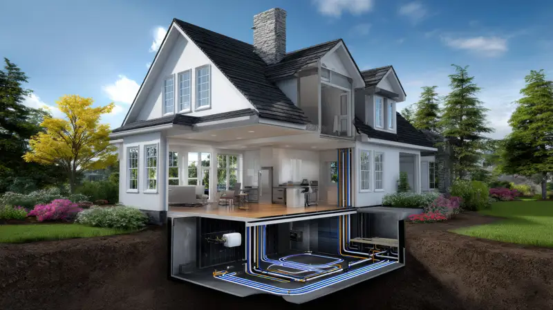 Warmtepompinstallatie in woning met bodemlus