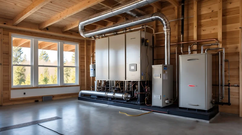 Technische ruimte met warmtepompinstallatie