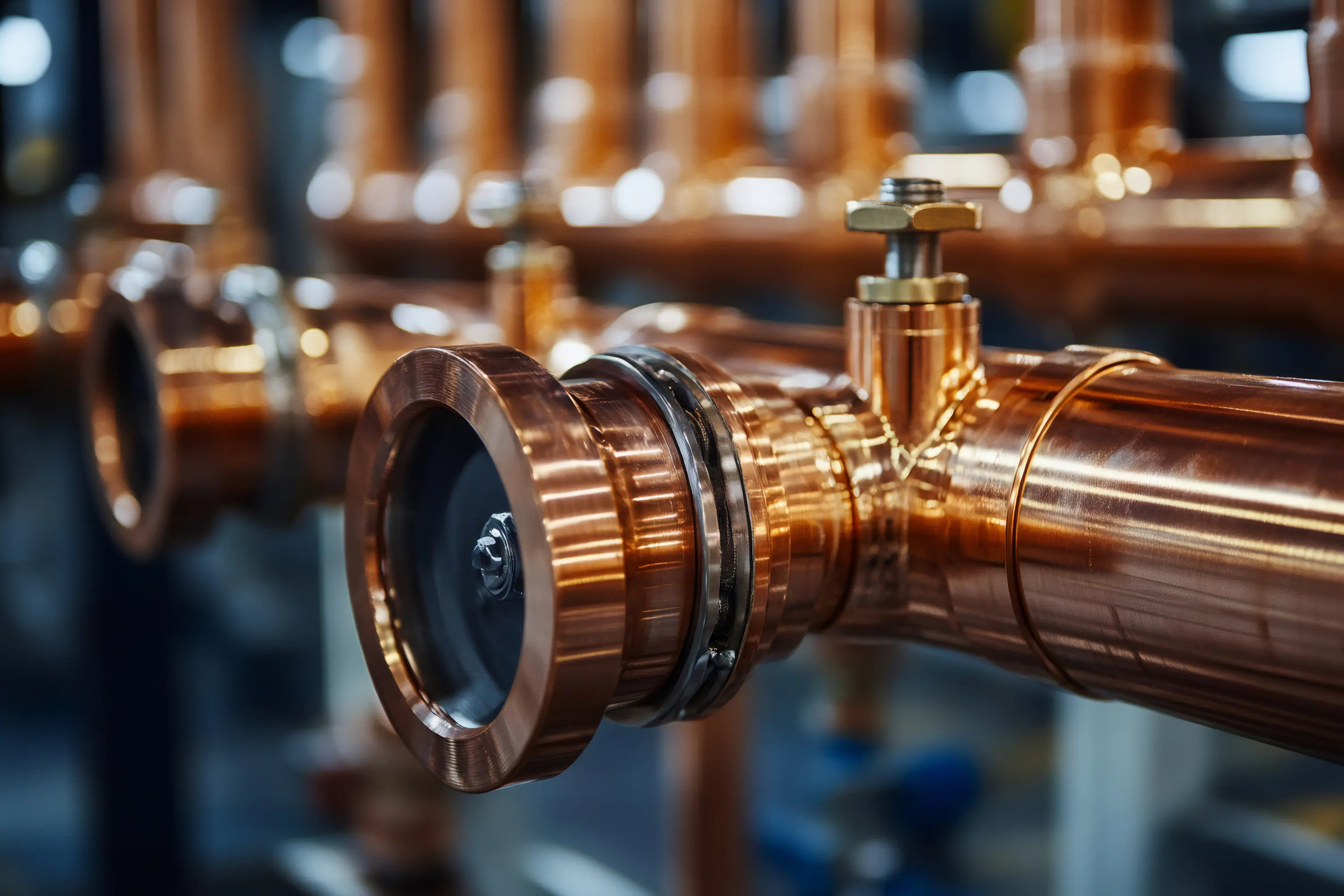 Warmtepompinstallatie met koperen leidingen